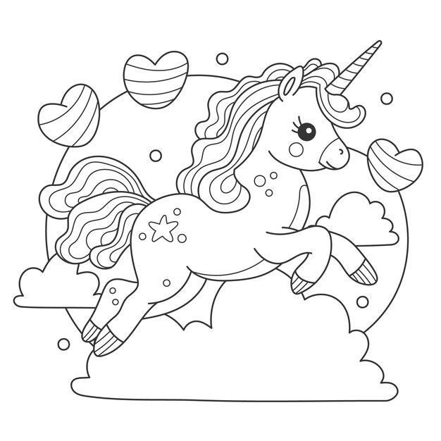 Joli livre de coloriage avec licorne