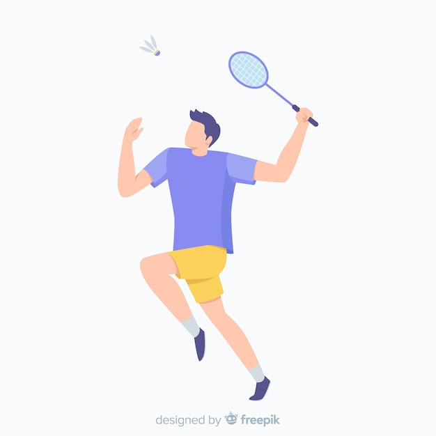 Vecteur gratuit joueur de badminton