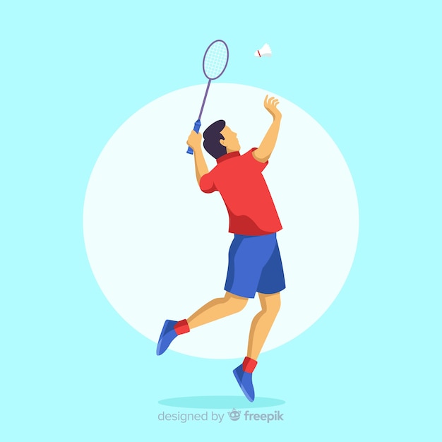 Vecteur gratuit joueur de badminton