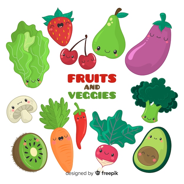 Vecteur gratuit légumes et fruits