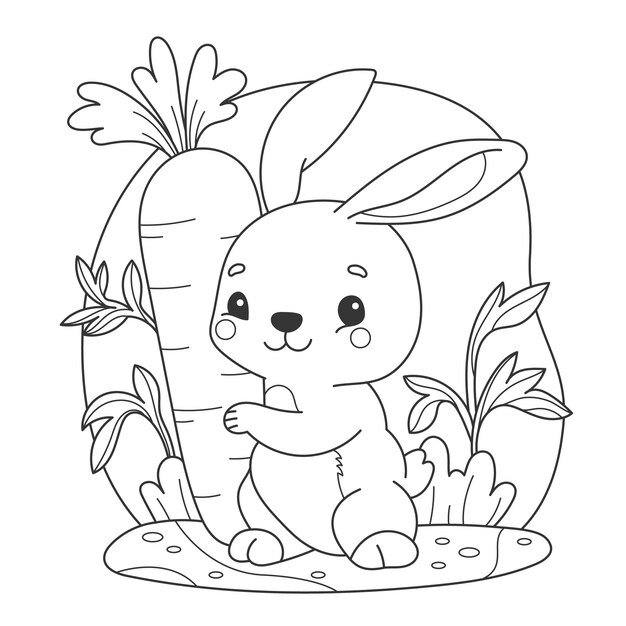 Livre de coloriage mignon avec lapin