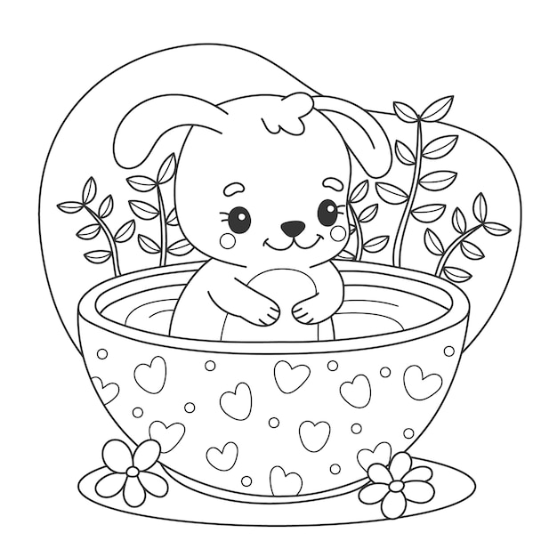 Livre de coloriage mignon avec lapin