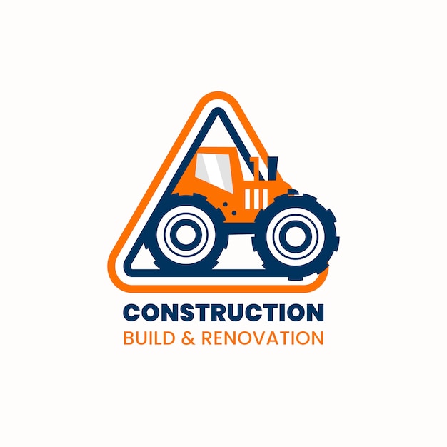 Vecteur gratuit logo d'entreprise de construction design plat