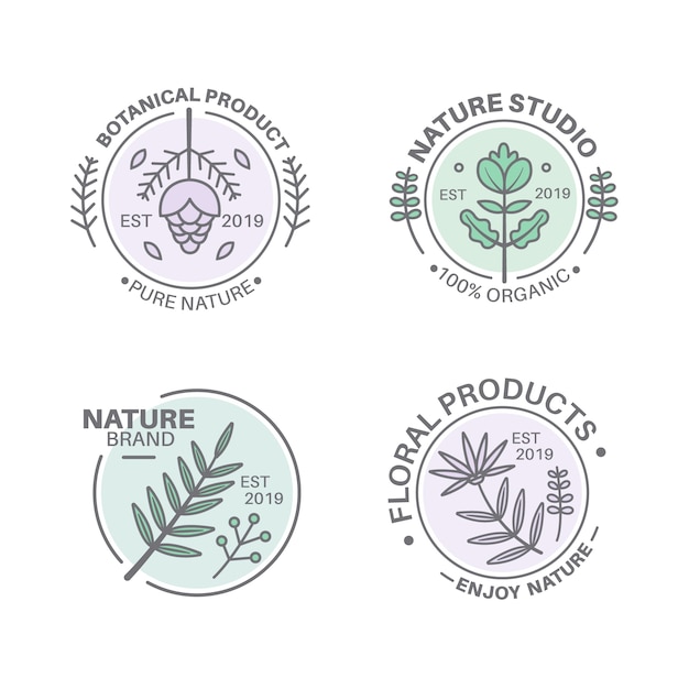 Vecteur gratuit logo d'entreprise naturel dans un style minimal