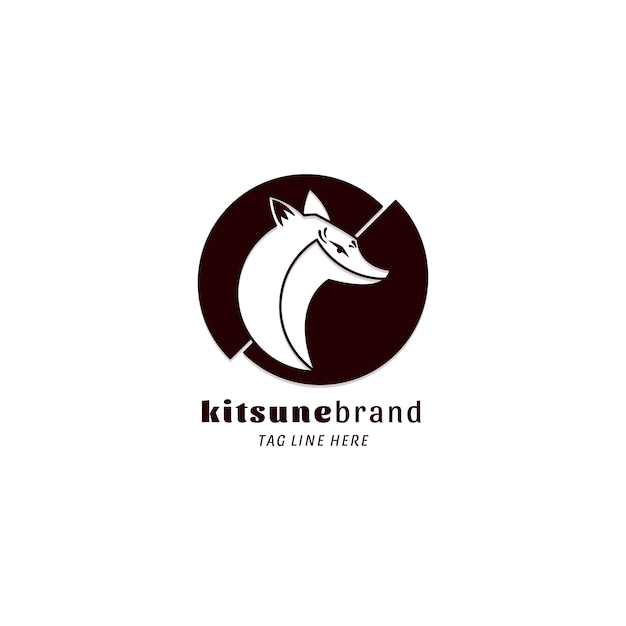 Vecteur gratuit logo kitsune dessiné à la main