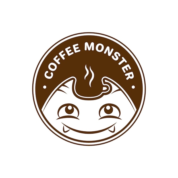 Vecteur gratuit logo de monstre de café