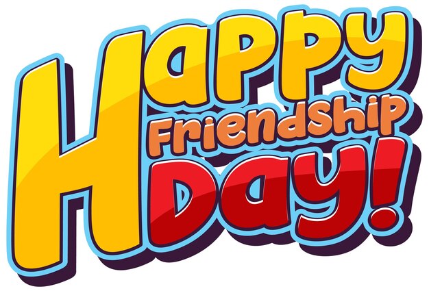 Logo de mot Happy Friendship Day sur fond blanc