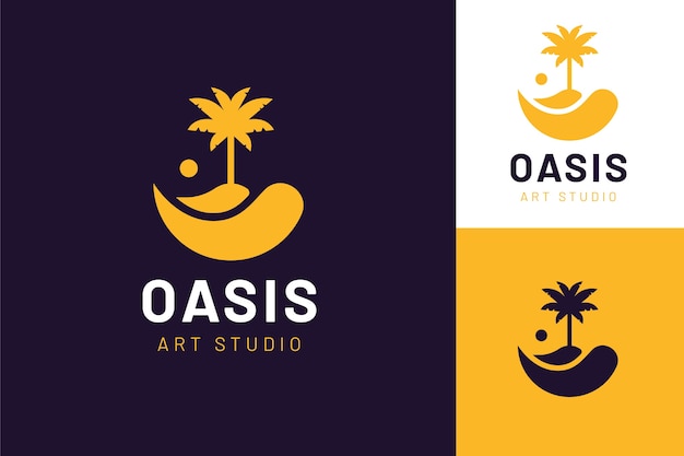 Vecteur gratuit logo oasis plat