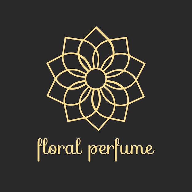 Logo de parfum floral design de luxe