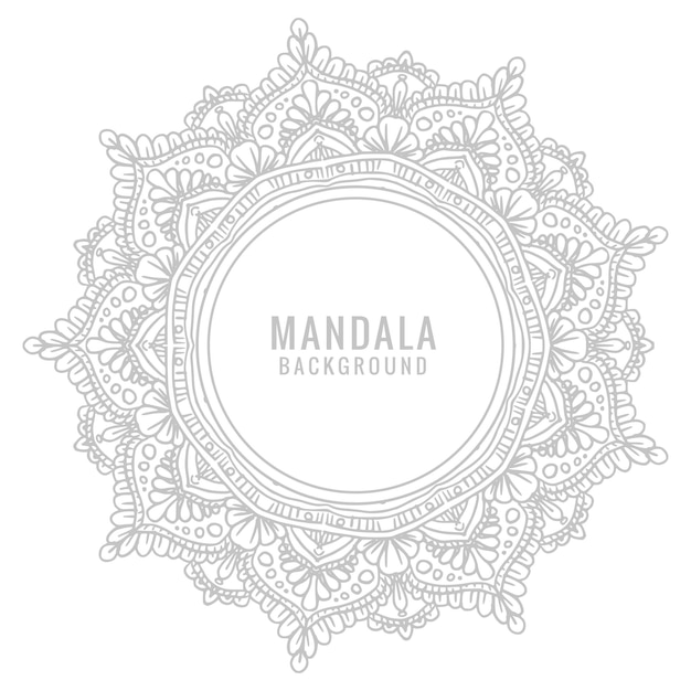 Vecteur gratuit mandala décoratif de couleur grise sur fond blanc