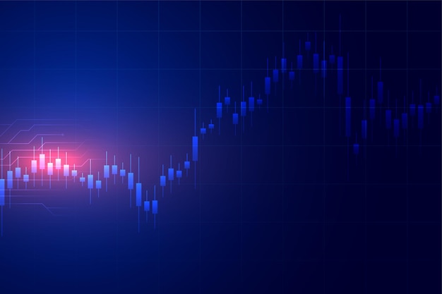 Vecteur gratuit marché boursier et fond d'échange avec diagramme graphique pour l'investissement