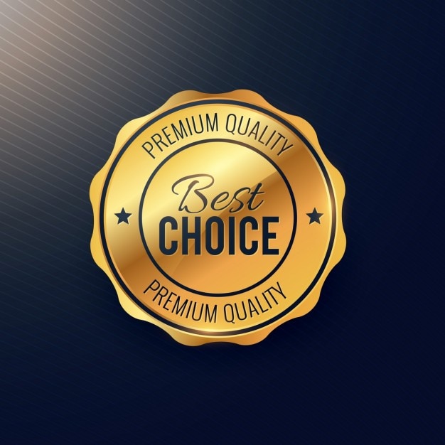 Vecteur gratuit meilleure conception de badge choix d'or