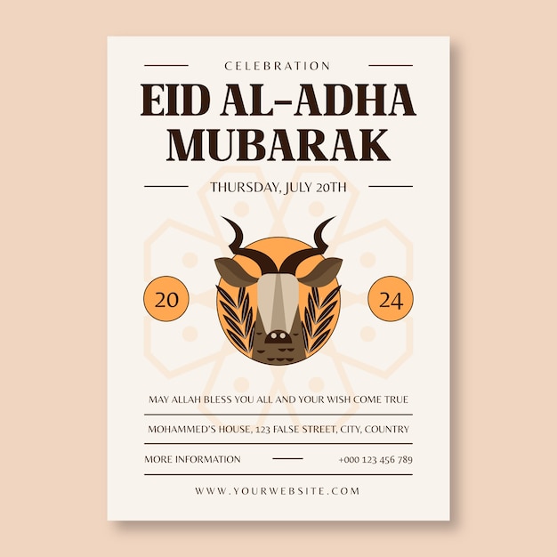 Modèle d'affiche créative de l'Aïd al-Adha