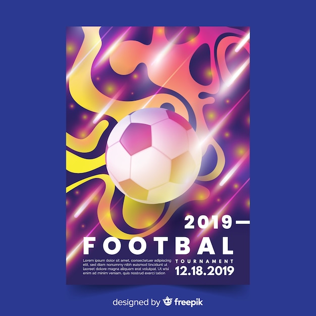 Vecteur gratuit modèle d'affiche de football dégradé réaliste