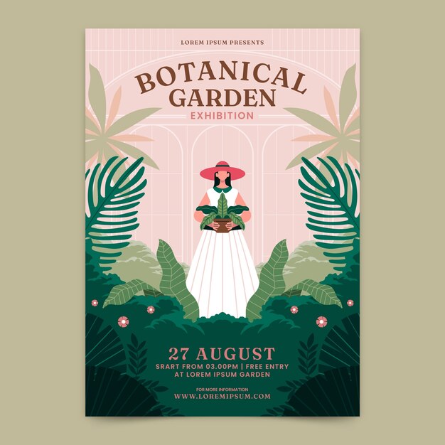 Modèle d'affiche de jardin botanique