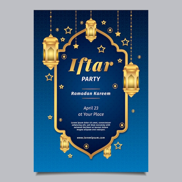 Modèle d'affiche verticale iftar plat