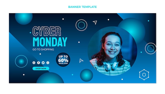 Modèle de bannière du cyber lundi