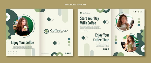 Modèle de brochure de café design plat minimal