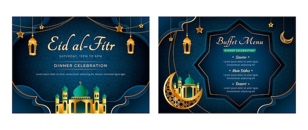 Modèle de brochure eid al-fitr de style papier