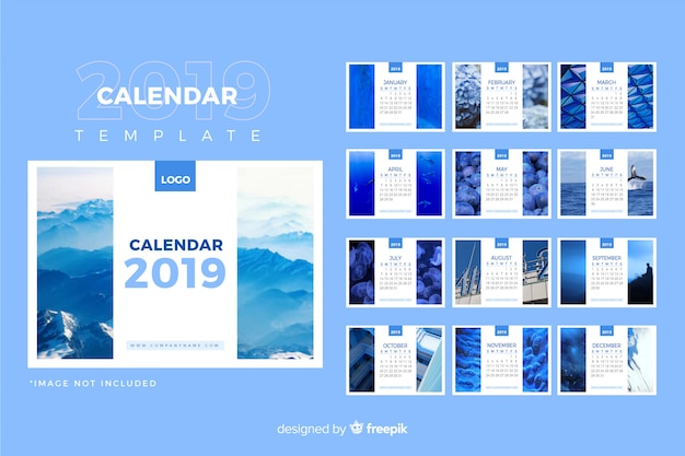 Vecteur gratuit modèle de calendrier 2019