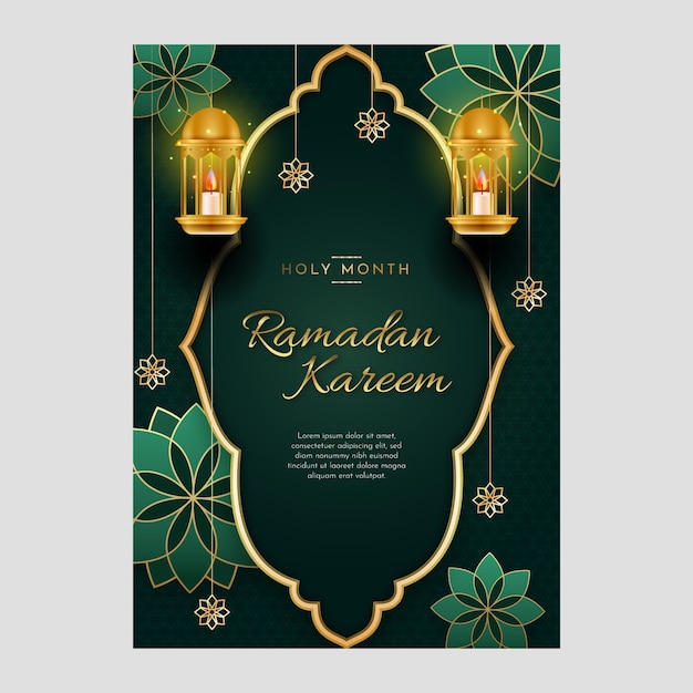 Modèle de carte de voeux ramadan dégradé