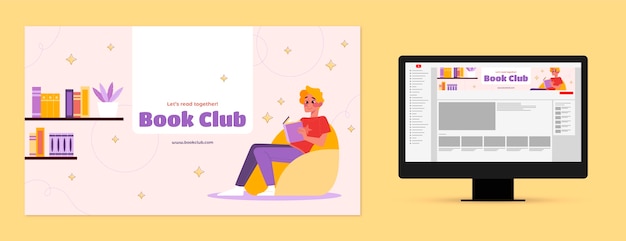 Modèle de club de lecture dessiné à la main