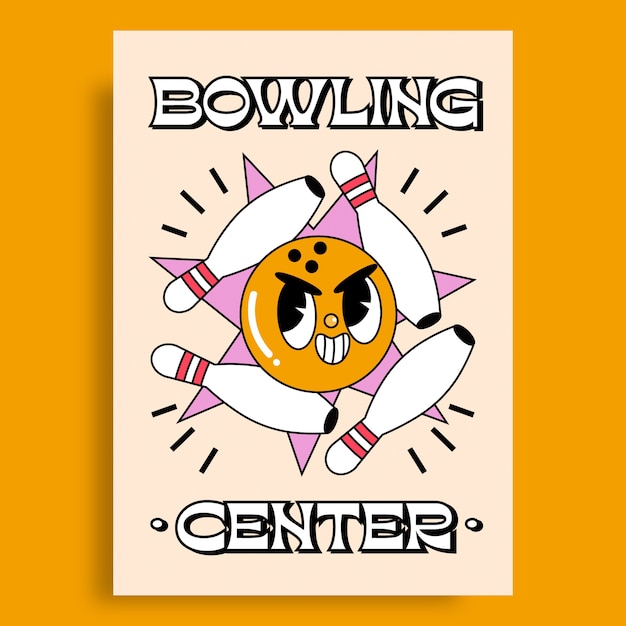 Modèle de conception d'affiche de bowling