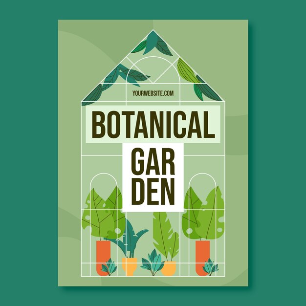 Modèle de conception d'affiche de jardin botanique