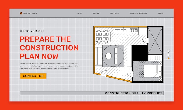 Vecteur gratuit modèle de conception de construction design plat