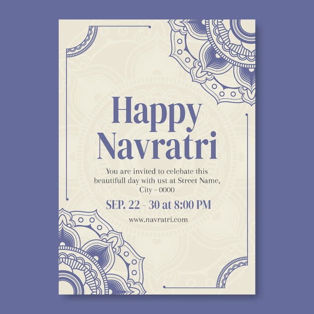 Modèle de conception d'invitation à Navratri