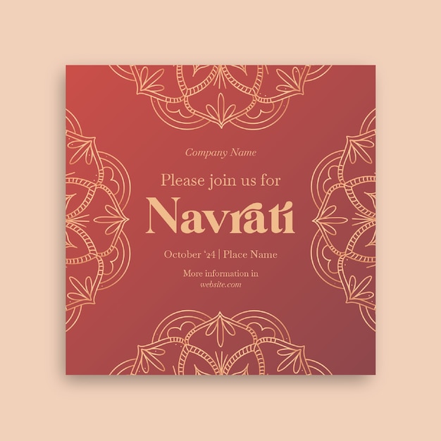 Modèle de conception d'invitation à Navratri