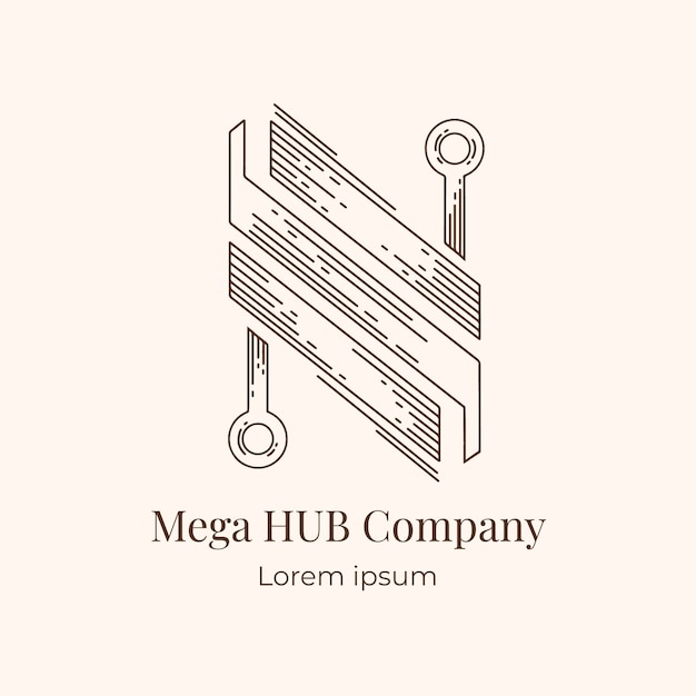 Vecteur gratuit modèle de conception de logo hub