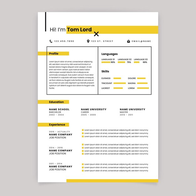 Modèle de curriculum vitae moderne