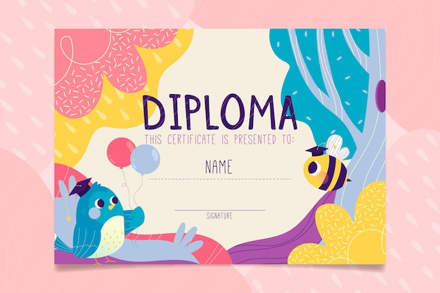 Modèle de diplôme pour les enfants