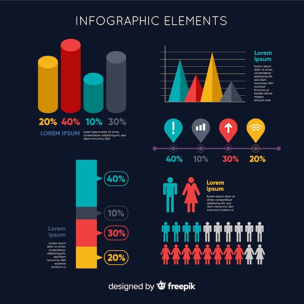 Modèle d&#39;éléments plats infographiques