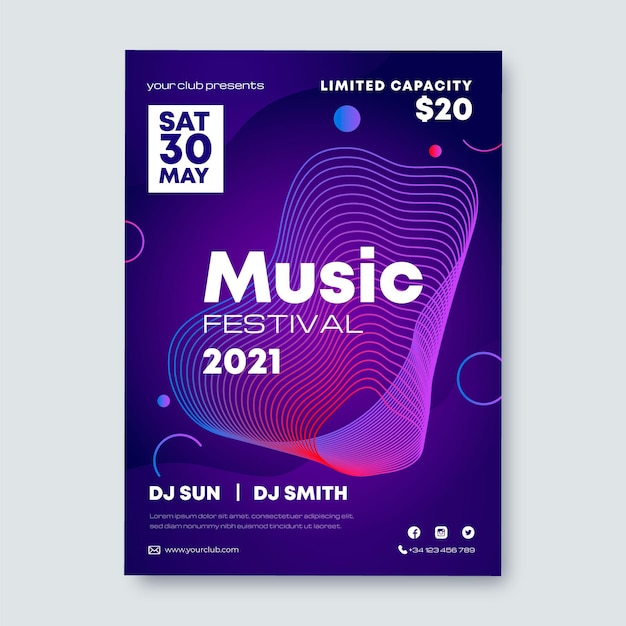 Modèle de flyer de festival de musique