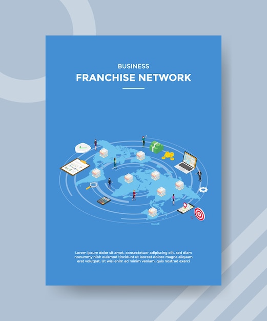 Vecteur gratuit modèle de flyer de réseau de franchise d'entreprise