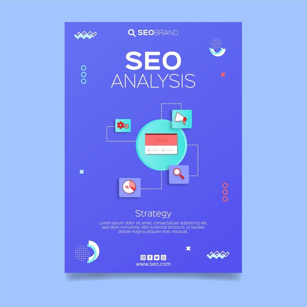 Modèle de flyer de stratégie SEO illustré