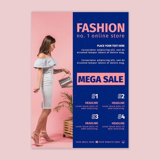 Modèle de flyer vertical de boutique en ligne