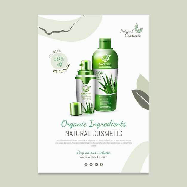 Vecteur gratuit modèle de flyer vertical d'ingrédients biologiques