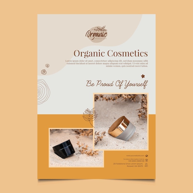 Vecteur gratuit modèle de flyer vertical de produits cosmétiques