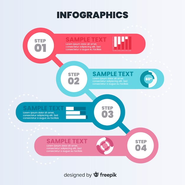 Modèle d&#39;infographie moderne avec style coloré