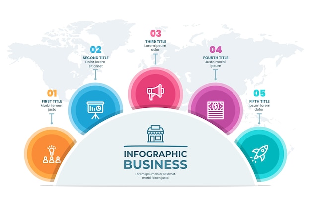 Modèle d'infographie de processus plat