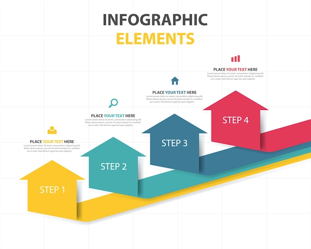 Vecteur gratuit modèle infographique commercial abstraite coloré