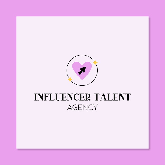 modèle de logo de l'agence de talents influencers mignons