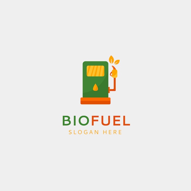 Modèle de logo de biocarburant design plat