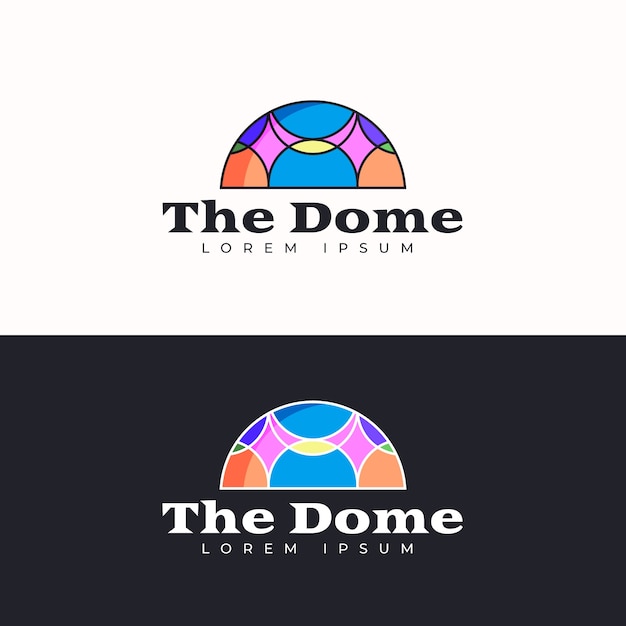 Vecteur gratuit modèle de logo de dôme design plat