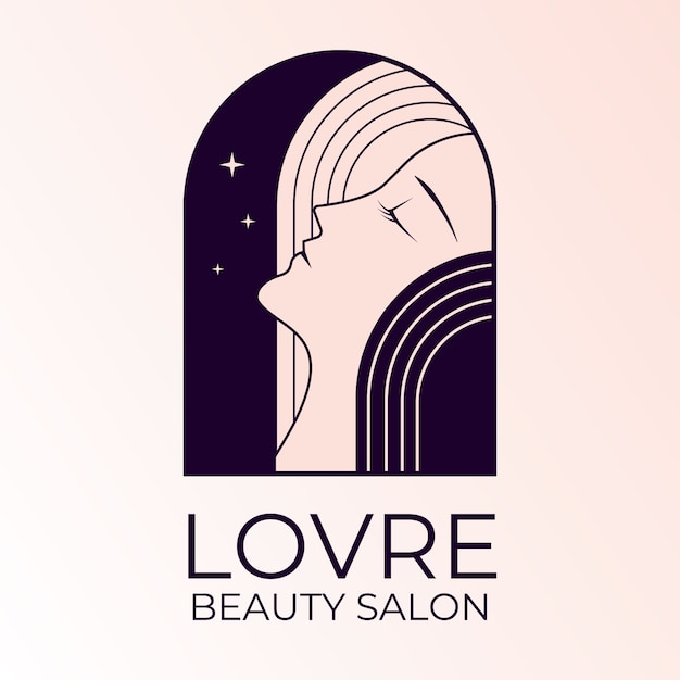 Le modèle de logo du salon de beauté esthétique Lovre