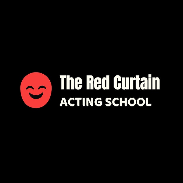 Modèle de logo de l'école de théâtre du rideau rouge