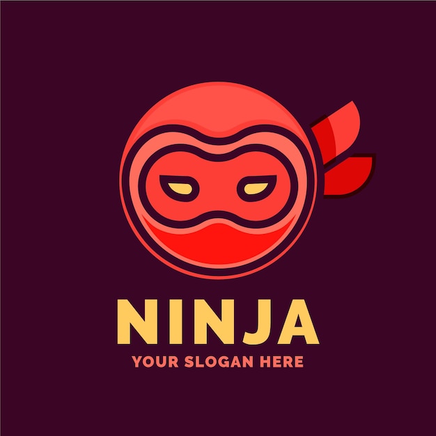 Vecteur gratuit modèle de logo ninja dans un style plat